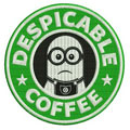 Despicable coffee label machine embroidery design